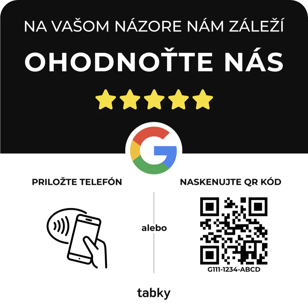 NFC / QR tabuľka Google recenzie