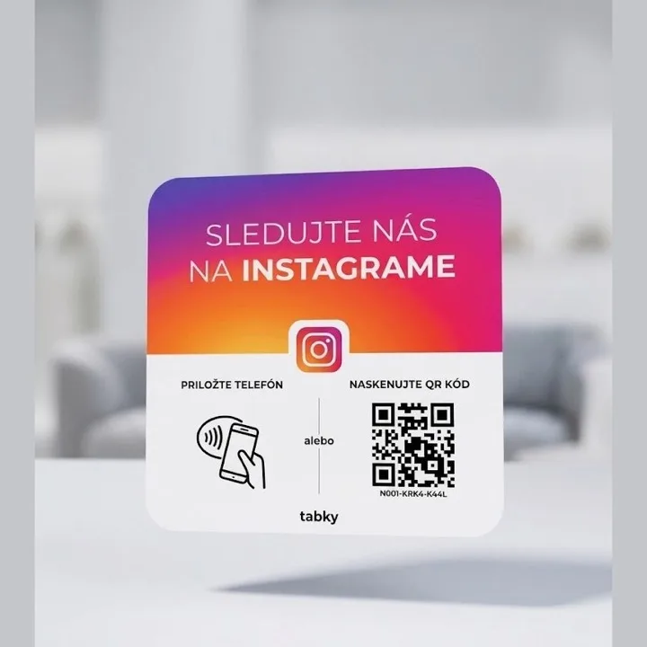 NFC / QR tabuľka Instagram